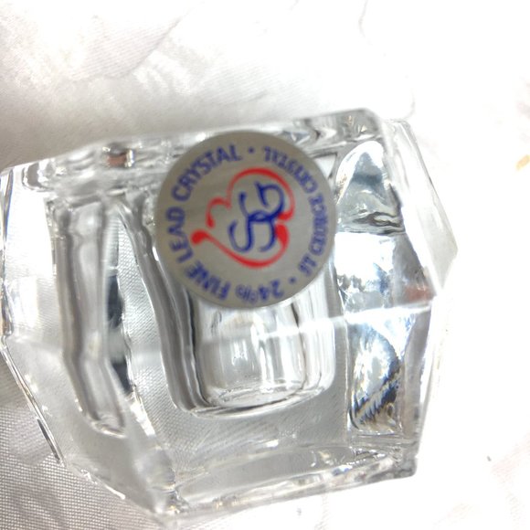 Vintage St George Lead Crystal Stackable Candlestick Holder 6 pc Set New In Box - Picture 6 of 9